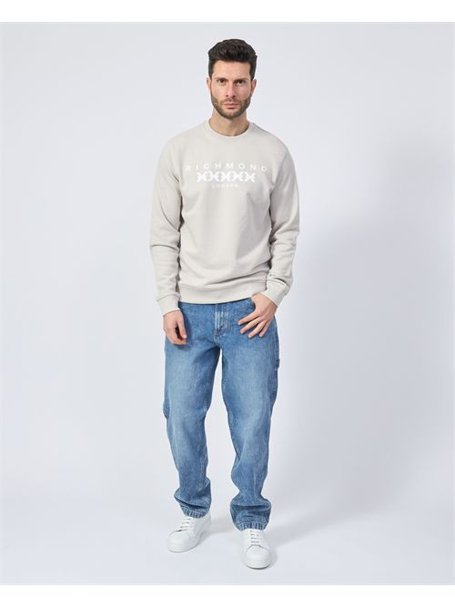 Richmond X Men's Crewneck Sweatshirt with Logo RICHMOND X | UMP25005FEGREY X